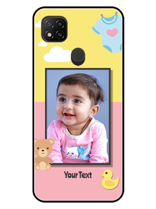 Custom Xiaomi Redmi 10A Photo Printing on Glass Case - Kids 2 Color Design