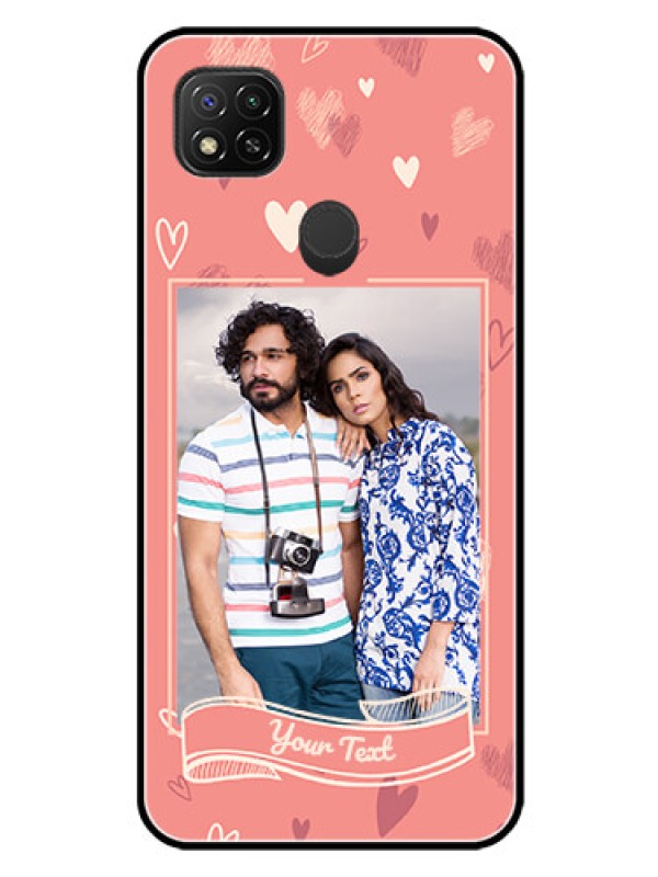 Custom Xiaomi Redmi 10A Custom Glass Phone Case - Love doodle art Design