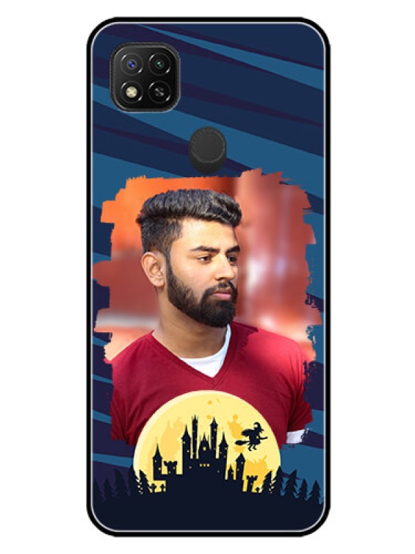 Custom Xiaomi Redmi 10A Photo Printing on Glass Case - Halloween Witch Design