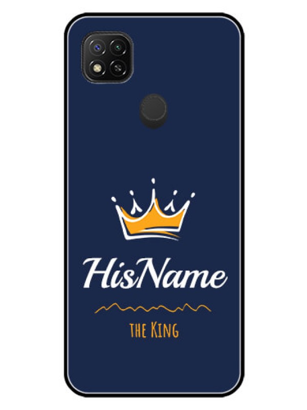 Custom Xiaomi Redmi 10A Glass Phone Case King with Name