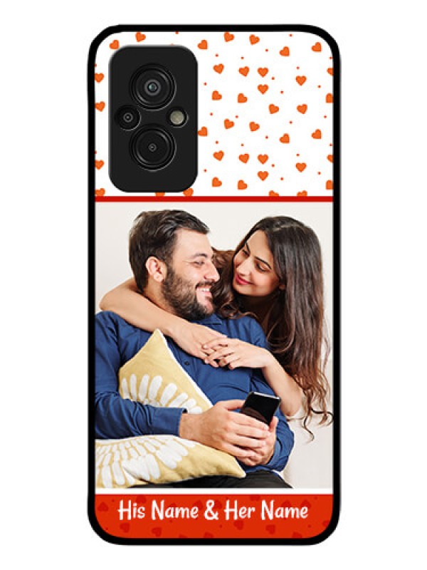 Custom Xiaomi Redmi 11 Prime 4G Custom Glass Phone Case - Orange Love Symbol Design