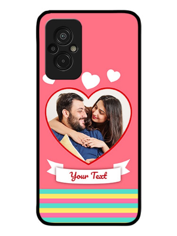 Custom Xiaomi Redmi 11 Prime 4G Photo Printing on Glass Case - Love Doodle Design