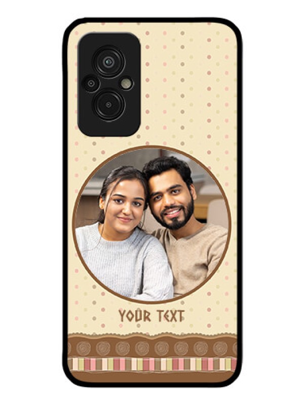 Custom Xiaomi Redmi 11 Prime 4G Custom Glass Mobile Case - Brown Dotted Mobile Case Design