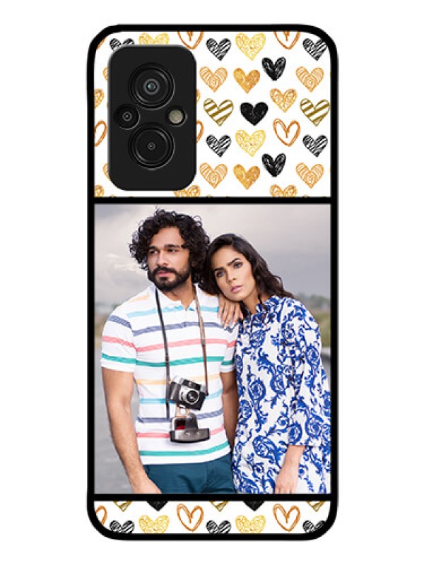 Custom Xiaomi Redmi 11 Prime 4G Photo Printing on Glass Case - Love Symbol Design