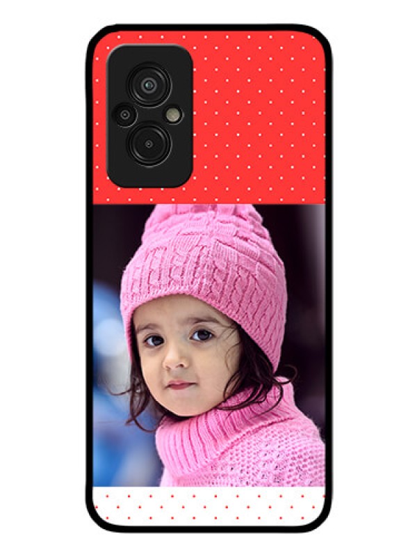 Custom Xiaomi Redmi 11 Prime 4G Photo Printing on Glass Case - Red Pattern Design