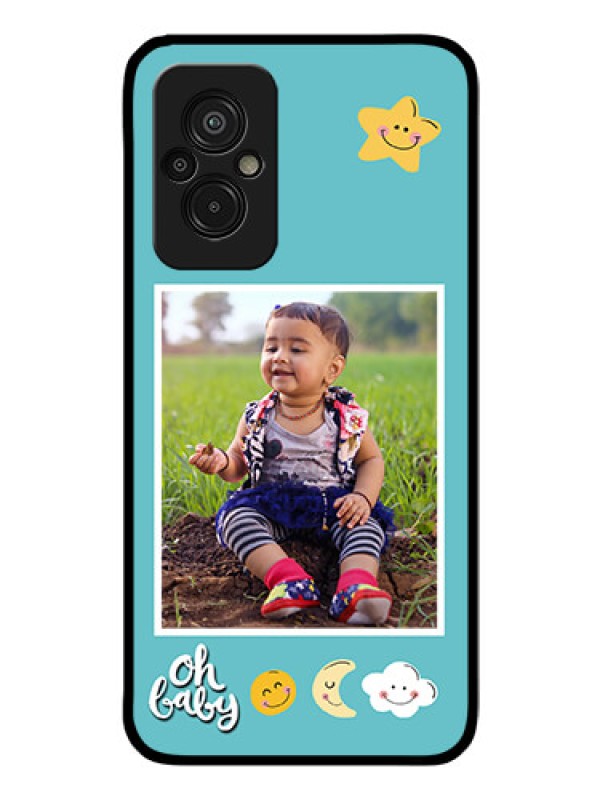 Custom Xiaomi Redmi 11 Prime 4G Personalized Glass Phone Case - Smiley Kids Stars Design