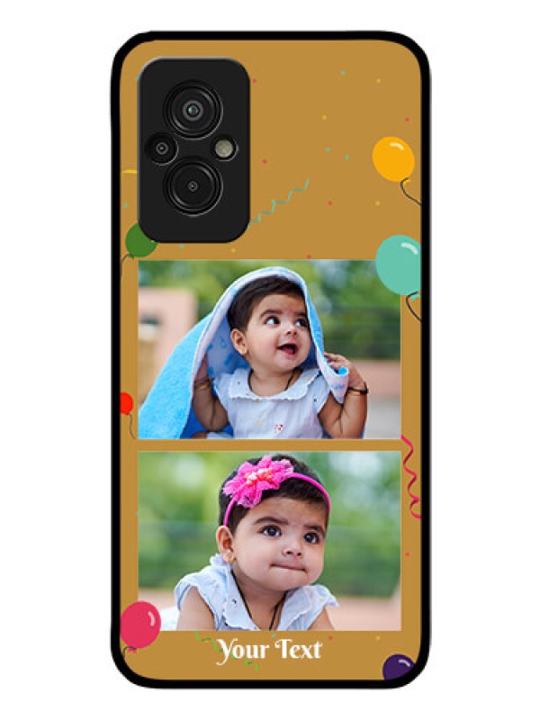 Custom Xiaomi Redmi 11 Prime 4G Personalized Glass Phone Case - Image Holder with Birthday Celebrations Design