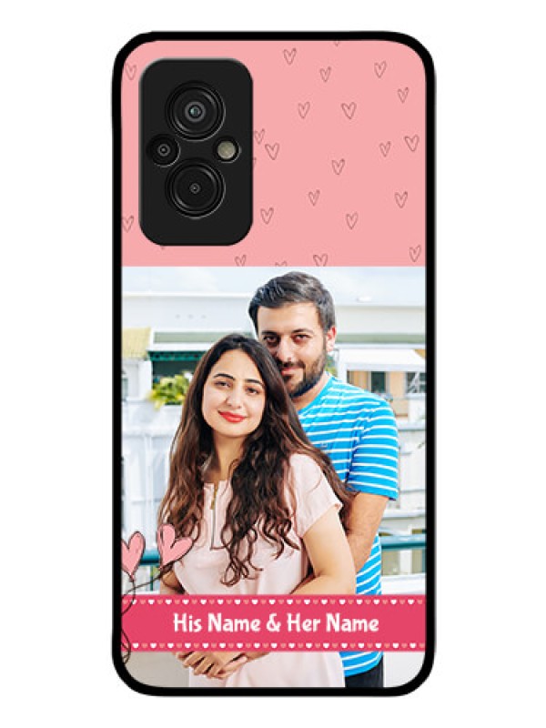 Custom Xiaomi Redmi 11 Prime 4G Personalized Glass Phone Case - Love Design Peach Color