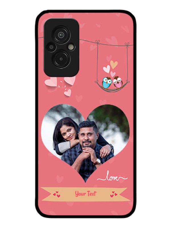 Custom Xiaomi Redmi 11 Prime 4G Personalized Glass Phone Case - Peach Color Love Design