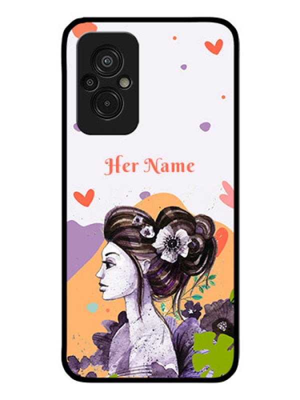 Custom Xiaomi Redmi 11 Prime 4G Personalized Glass Phone Case - Woman And Nature Design