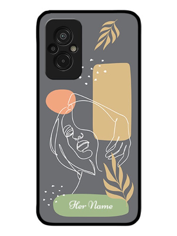 Custom Xiaomi Redmi 11 Prime 4G Custom Glass Phone Case - Gazing Woman line art Design