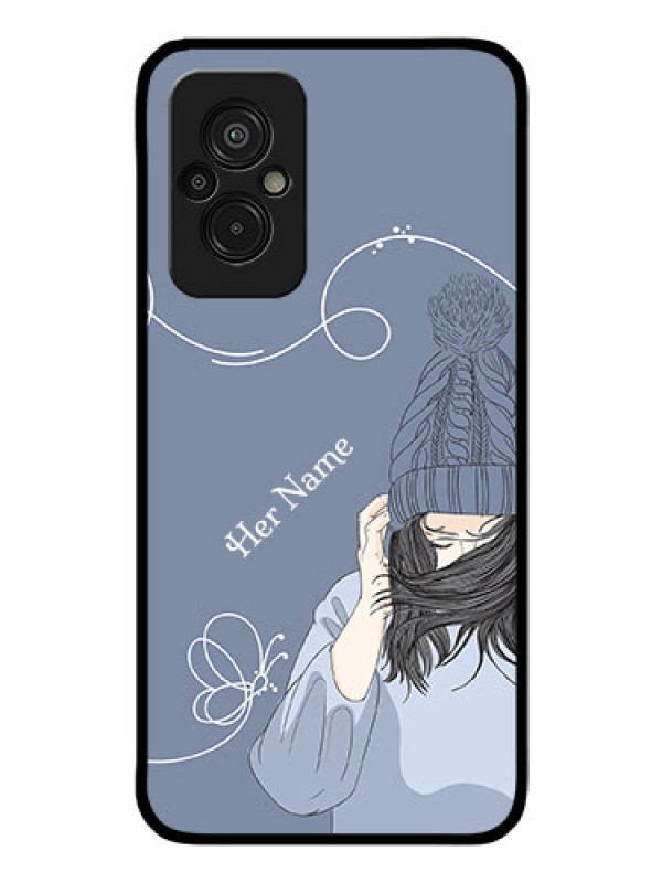 Custom Xiaomi Redmi 11 Prime 4G Custom Glass Mobile Case - Girl in winter outfit Design