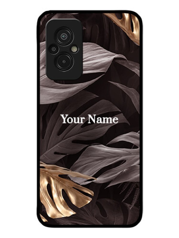 Custom Xiaomi Redmi 11 Prime 4G Personalised Glass Phone Case - Wild Leaves digital paint Design
