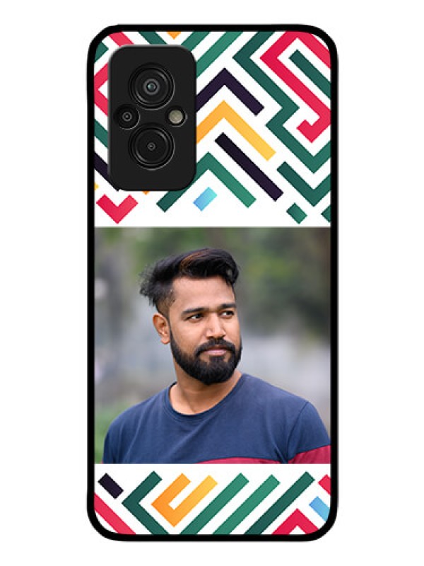 Custom Xiaomi Redmi 11 Prime 4G Personalized Glass Phone Case - Colorful Maze Pattern Design