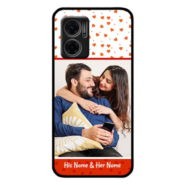 Xiaomi Redmi 11 Prime 5G Custom Glass Phone Case - Orange Love Symbol Design