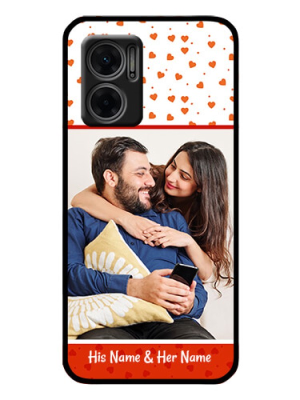 Custom Xiaomi Redmi 11 Prime 5G Custom Glass Phone Case - Orange Love Symbol Design
