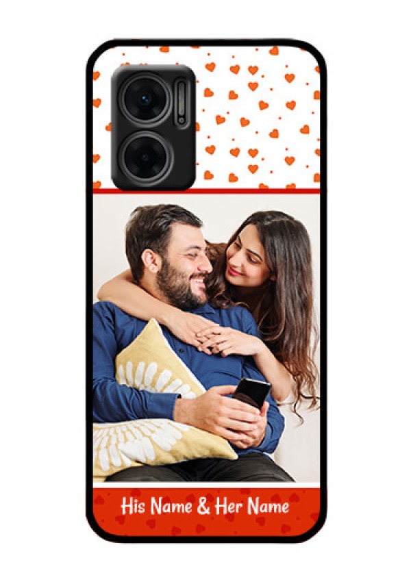 Xiaomi Redmi 11 Prime 5G Custom Glass Phone Case - Orange Love Symbol Design