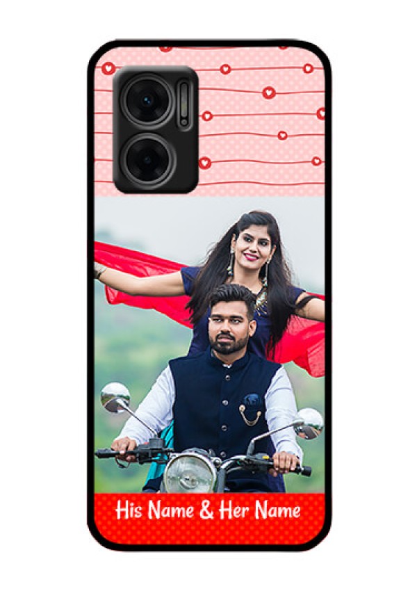 Xiaomi Redmi 11 Prime 5G Personalized Glass Phone Case - Red Pattern Case Design