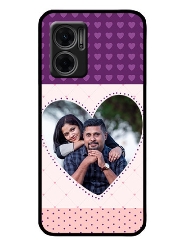Custom Xiaomi Redmi 11 Prime 5G Custom Glass Phone Case - Violet Love Dots Design