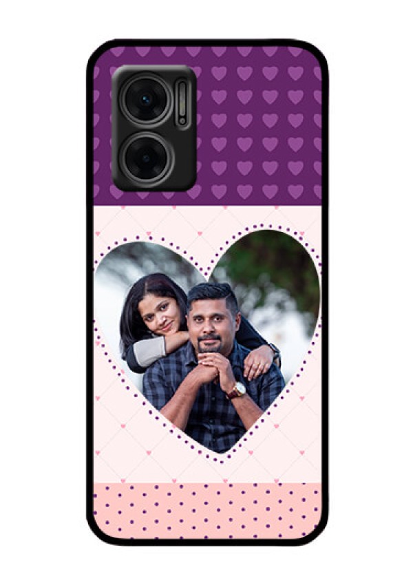 Xiaomi Redmi 11 Prime 5G Custom Glass Phone Case - Violet Love Dots Design