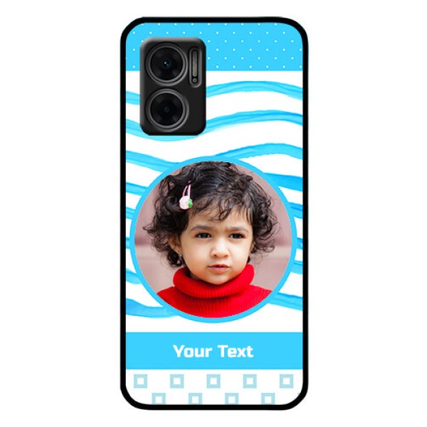 Xiaomi Redmi 11 Prime 5G Custom Glass Phone Case - Simple Blue Case Design
