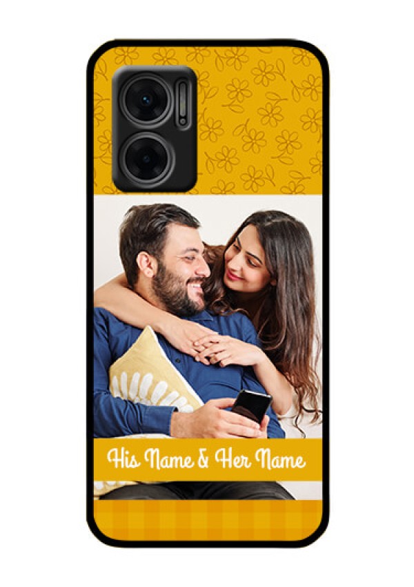 Xiaomi Redmi 11 Prime 5G Custom Glass Mobile Case - Yellow Floral Design