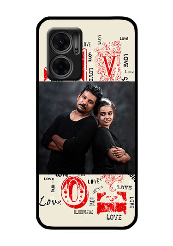 Xiaomi Redmi 11 Prime 5G Photo Printing on Glass Case - Trendy Love Design Case