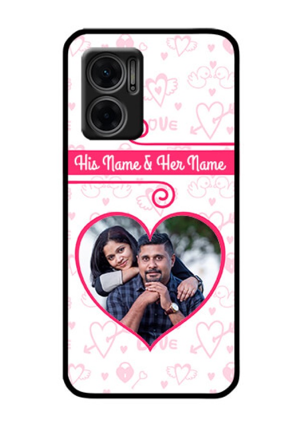 Xiaomi Redmi 11 Prime 5G Personalized Glass Phone Case - Heart Shape Love Design