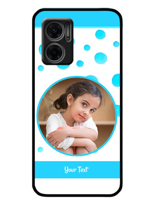 Custom Xiaomi Redmi 11 Prime 5G Photo Printing on Glass Case - Blue Bubbles Pattern Design