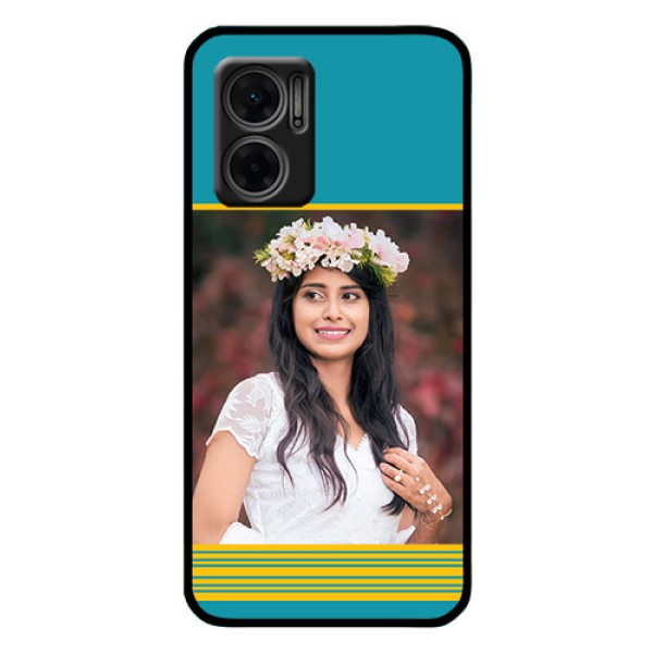 Xiaomi Redmi 11 Prime 5G Custom Glass Phone Case - Yellow & Blue Design