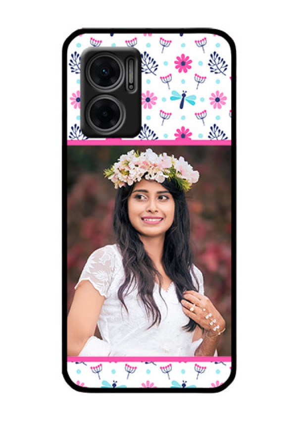 Xiaomi Redmi 11 Prime 5G Photo Printing on Glass Case - Colorful Flower Design