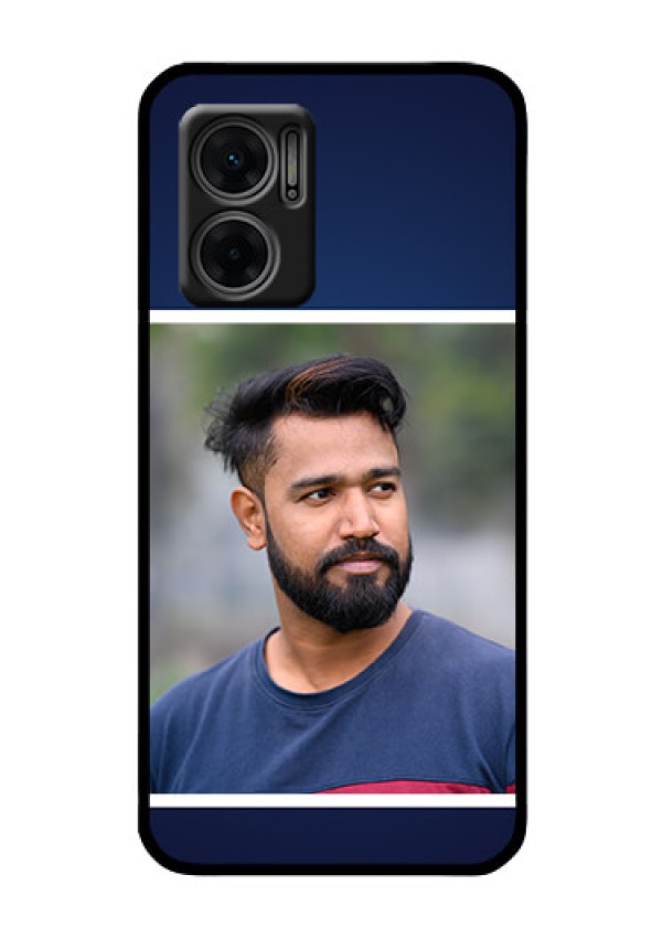 Xiaomi Redmi 11 Prime 5G Personalized Glass Phone Case - Simple Royal Blue Design