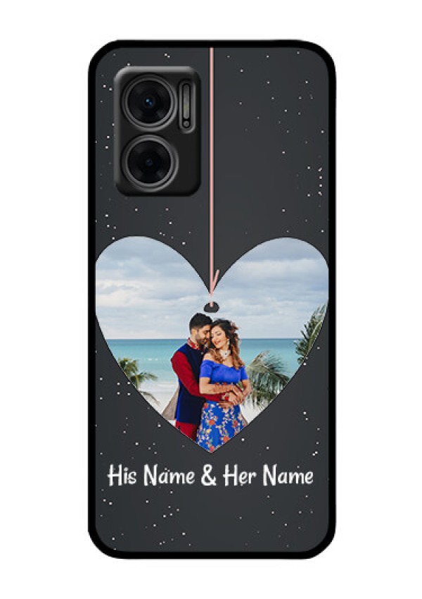 Xiaomi Redmi 11 Prime 5G Custom Glass Phone Case - Hanging Heart Design