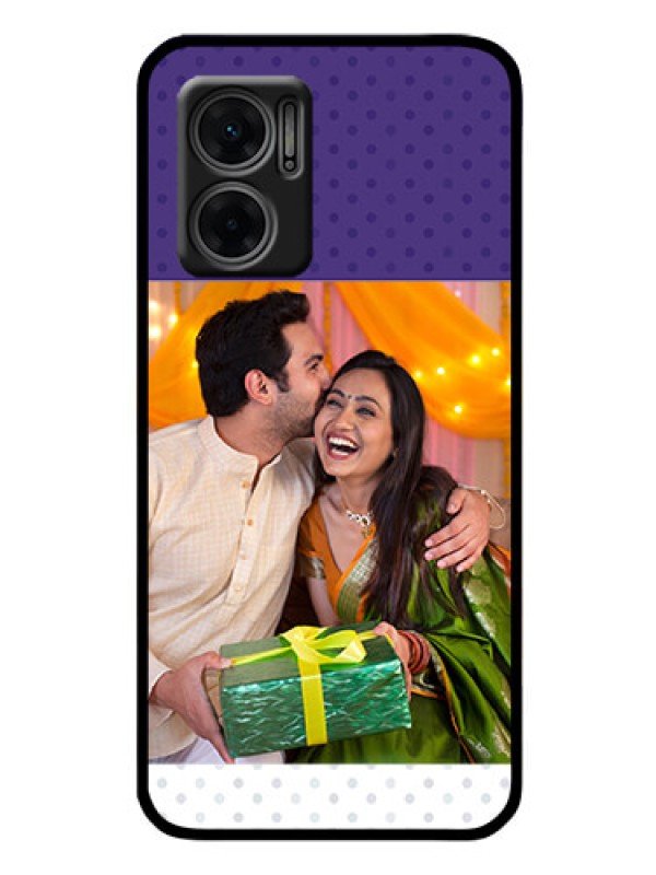 Custom Xiaomi Redmi 11 Prime 5G Personalized Glass Phone Case - Violet Pattern Design