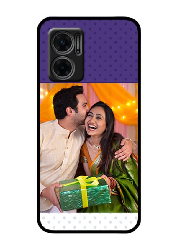 Xiaomi Redmi 11 Prime 5G Personalized Glass Phone Case - Violet Pattern Design