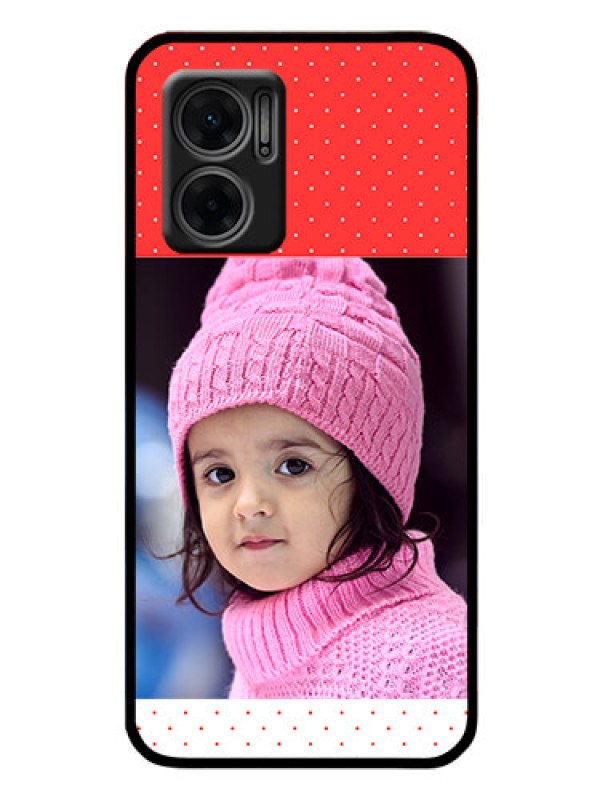 Custom Xiaomi Redmi 11 Prime 5G Photo Printing on Glass Case - Red Pattern Design