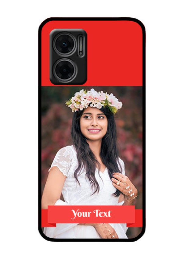 Xiaomi Redmi 11 Prime 5G Custom Glass Phone Case - Simple Red Color Design