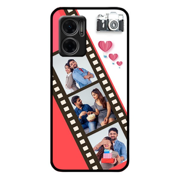Xiaomi Redmi 11 Prime 5G Personalized Glass Phone Case - 3 Image Holder with Film Reel Xiaomi Redmi 11 Prime 5G Personalized Glass Phone Case - 3 Image Holder with Film Reel