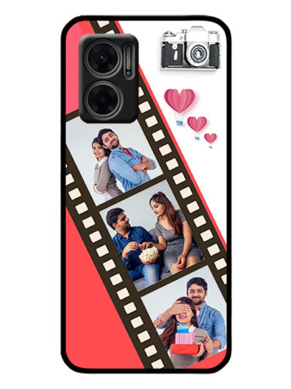 Custom Xiaomi Redmi 11 Prime 5G Personalized Glass Phone Case - 3 Image Holder with Film Reel