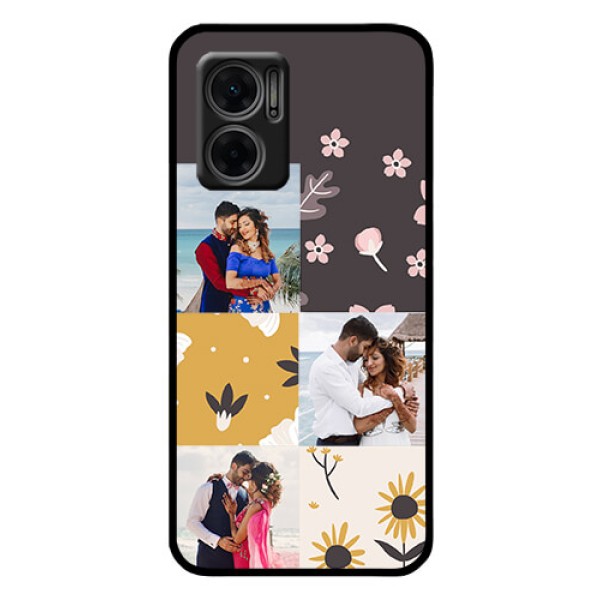 Xiaomi Redmi 11 Prime 5G Photo Printing on Glass Case - 3 Images with Floral Design Xiaomi Redmi 11 Prime 5G Photo Printing on Glass Case - 3 Images with Floral Design