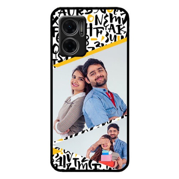 Xiaomi Redmi 11 Prime 5G Custom Glass Mobile Case - Letters Pattern Design