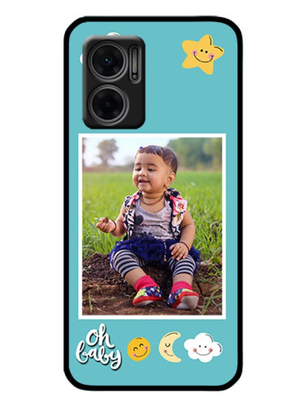 Custom Xiaomi Redmi 11 Prime 5G Personalized Glass Phone Case - Smiley Kids Stars Design