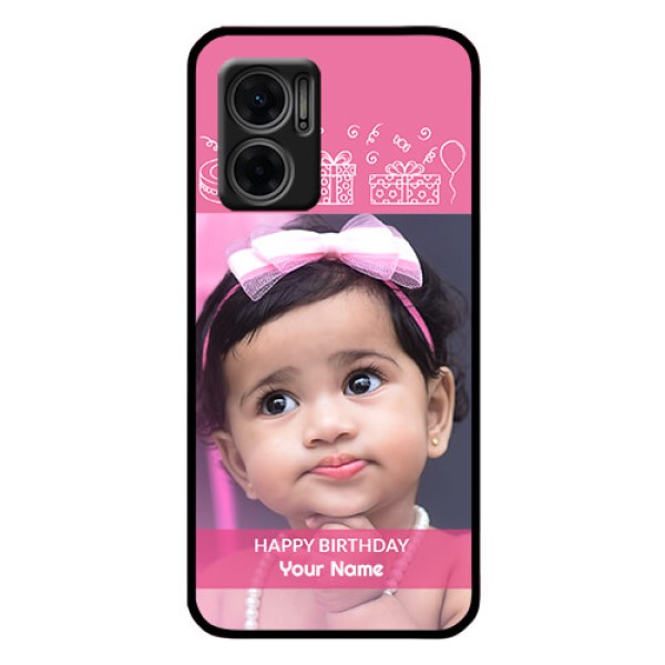 Xiaomi Redmi 11 Prime 5G Photo Printing on Glass Case - with Birthday Line Art Design Xiaomi Redmi 11 Prime 5G Photo Printing on Glass Case - with Birthday Line Art Design
