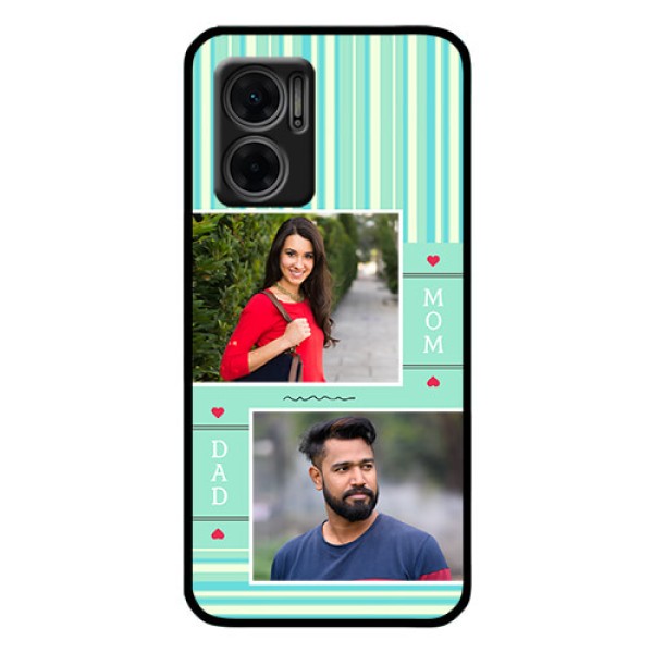 Xiaomi Redmi 11 Prime 5G Custom Glass Phone Case - Mom & Dad Pic Design
