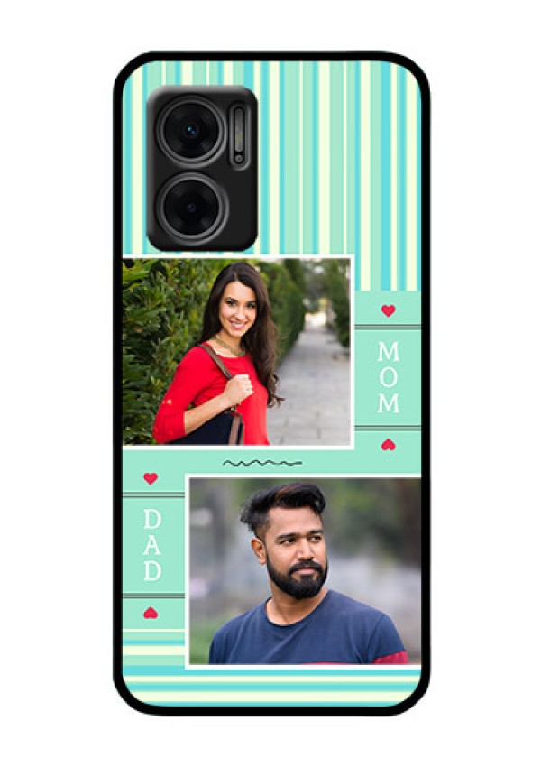 Xiaomi Redmi 11 Prime 5G Custom Glass Phone Case - Mom & Dad Pic Design