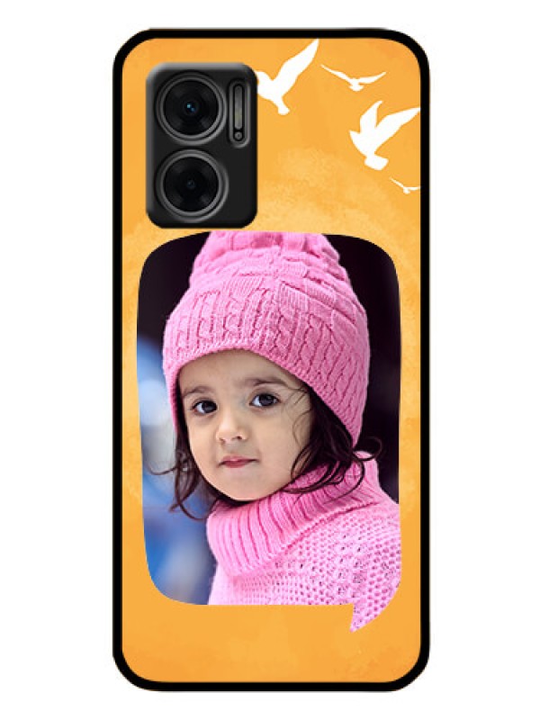 Custom Xiaomi Redmi 11 Prime 5G Personalized Glass Phone Case - Water Color Design with Bird Icons