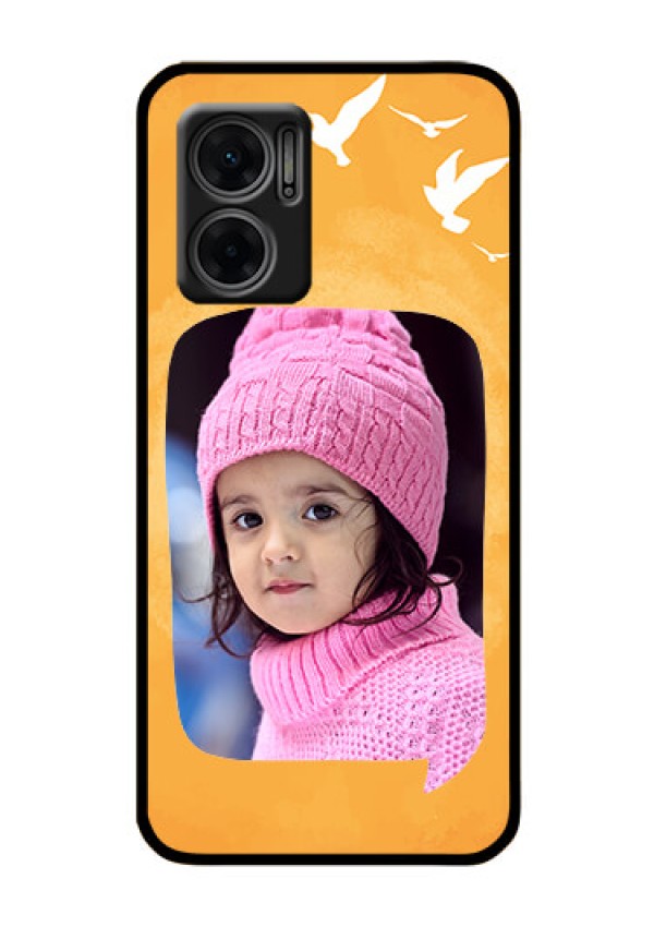 Xiaomi Redmi 11 Prime 5G Personalized Glass Phone Case - Water Color Design with Bird Icons