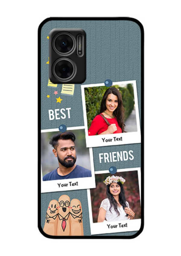Xiaomi Redmi 11 Prime 5G Personalized Glass Phone Case - Sticky Frames and Friendship Design