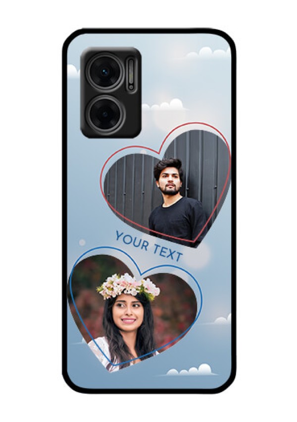 Xiaomi Redmi 11 Prime 5G Custom Glass Mobile Case - Blue Color Couple Design