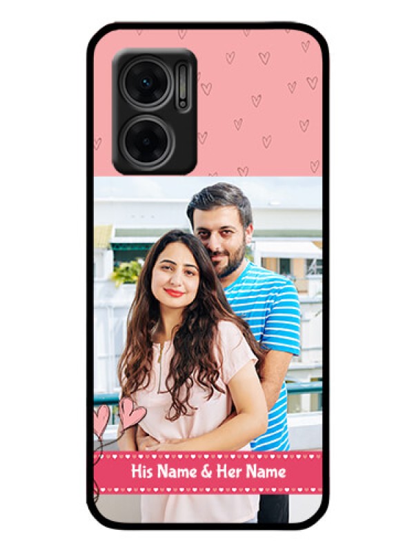 Custom Xiaomi Redmi 11 Prime 5G Personalized Glass Phone Case - Love Design Peach Color